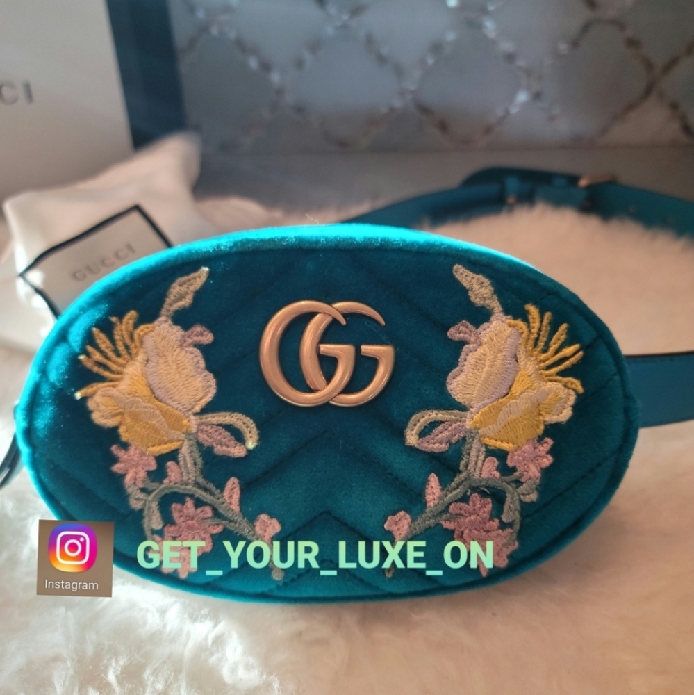 💥SOLD💥NEW GUCCI MARMONT EMBROIDERED BUM BAG - Picture 4 of 10